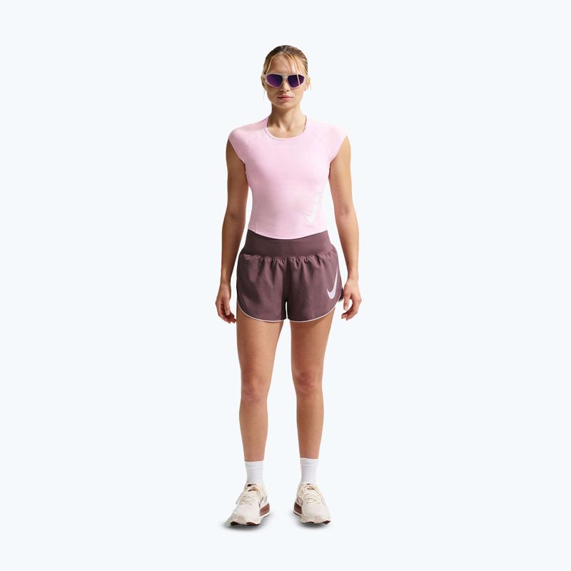 Koszulka do biegania damska Nike Swoosh Run Dri-Fit pink foam/photon dust/white 2
