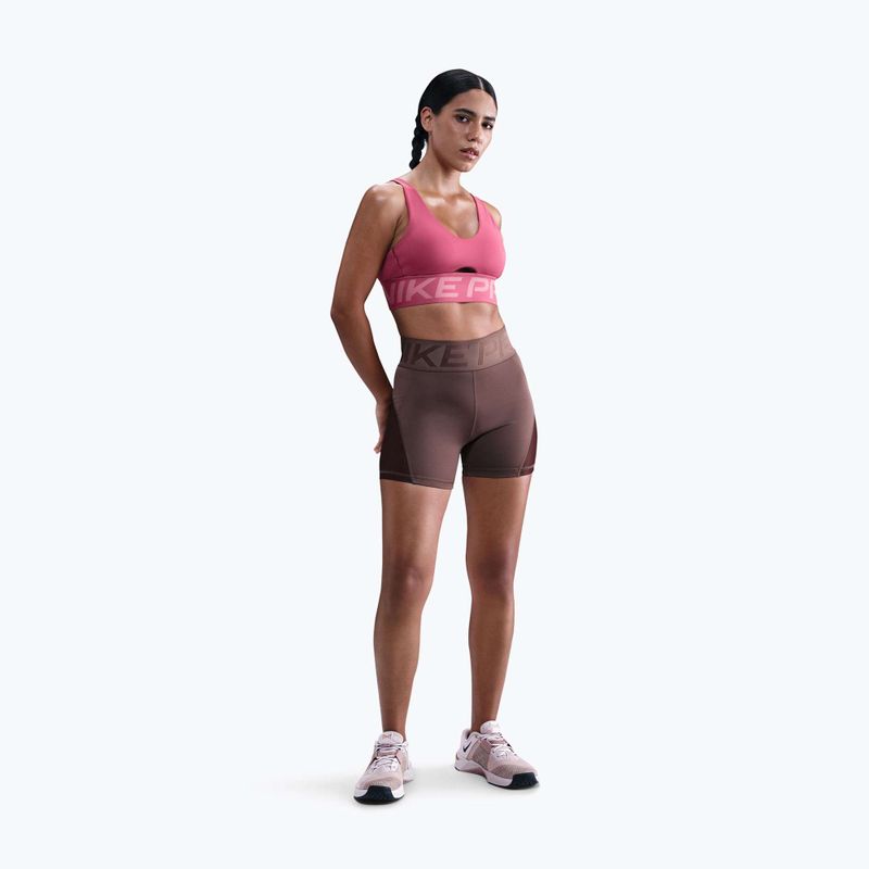 Spodenki damskie Nike Pro Sculpt High Waisted 5" Biker tattoo/burgundy crush/white 2