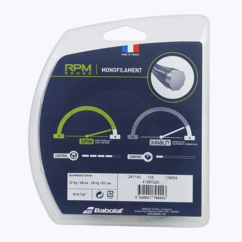 Naciąg tenisowy Babolat 12 m Rpm Rough black 2