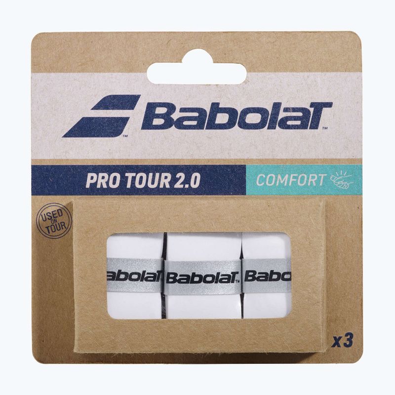 Owijki do rakiet tenisowych Babolat Pro Tour 2.0 3 szt. white