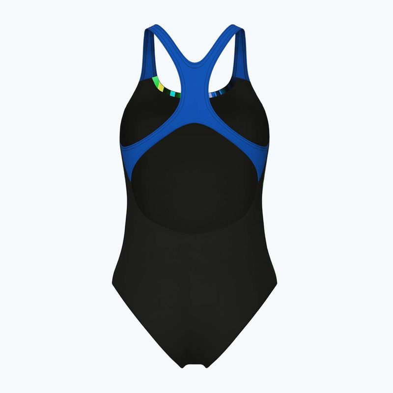 Strój pływacki jednoczęściowy damski arena Bloom Swim Pro Back Lb multi black/black/blue china 2