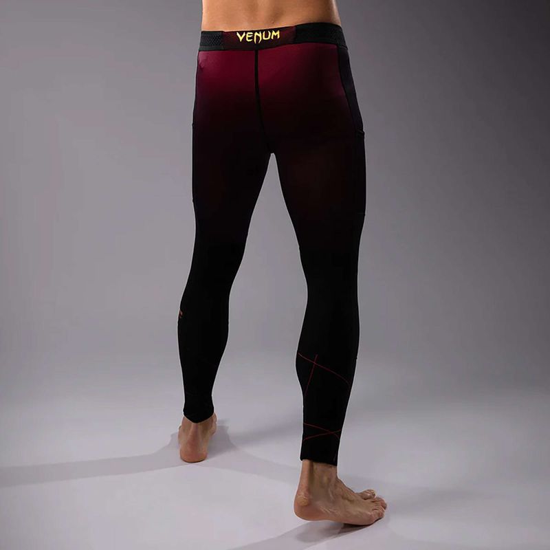 Legginsy treningowe męskie Venum Tactical XT Spats black/burgundy/gold 3