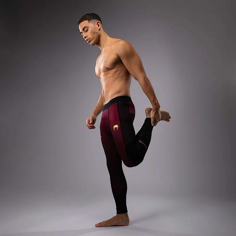 Legginsy treningowe męskie Venum Tactical XT Spats black/burgundy/gold 5