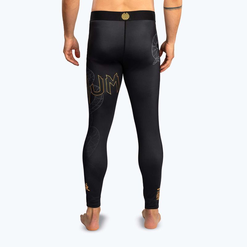 Legginsy treningowe męskie Venum Serpenti Spats black/silver/gold 3