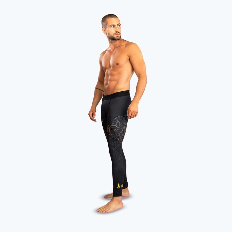 Legginsy treningowe męskie Venum Serpenti Spats black/silver/gold 4
