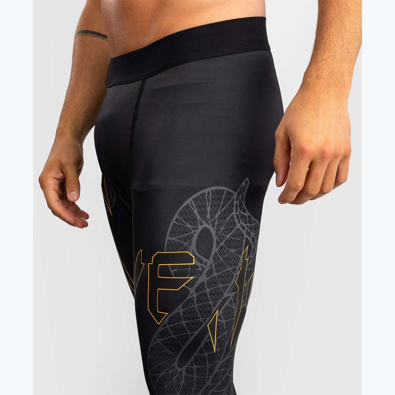 Legginsy treningowe męskie Venum Serpenti Spats black/silver/gold 6