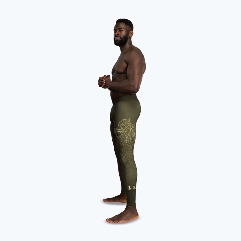 Legginsy treningowe męskie Venum Serpenti Spats khaki/bronze/ivory 4