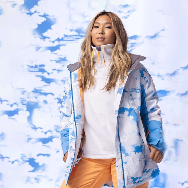Kurtka snowboardowa damska ROXY Chloe Kim azure blue clouds 13