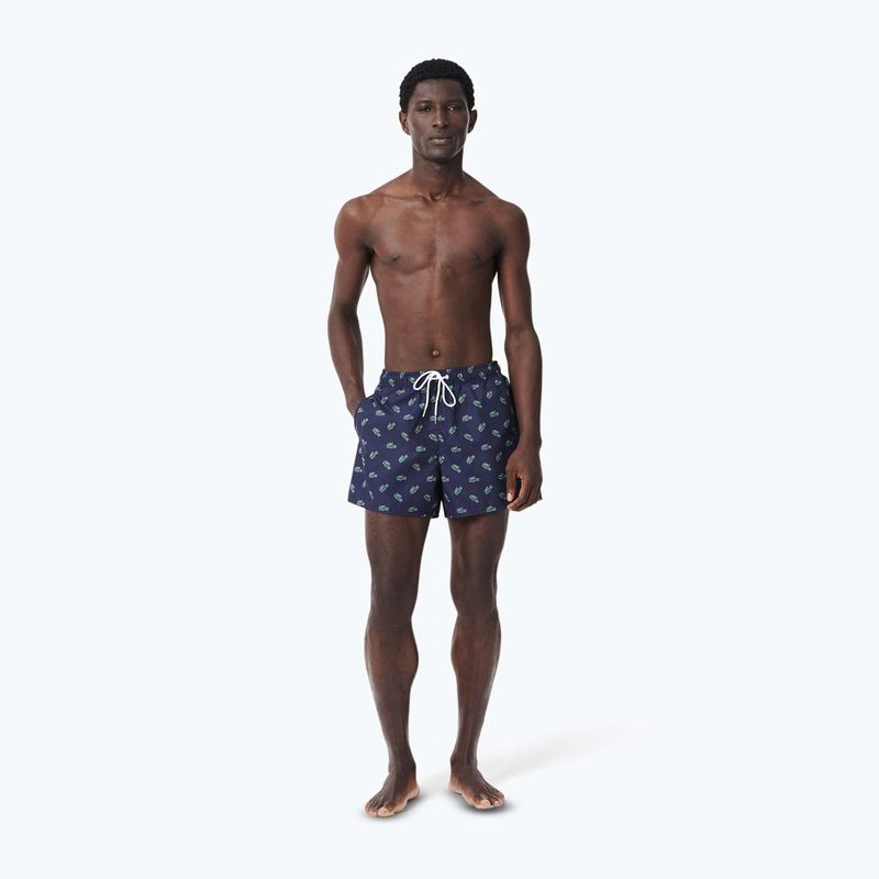 Szorty kąpielowe męskie Lacoste MH7188 navy blue/multico 2