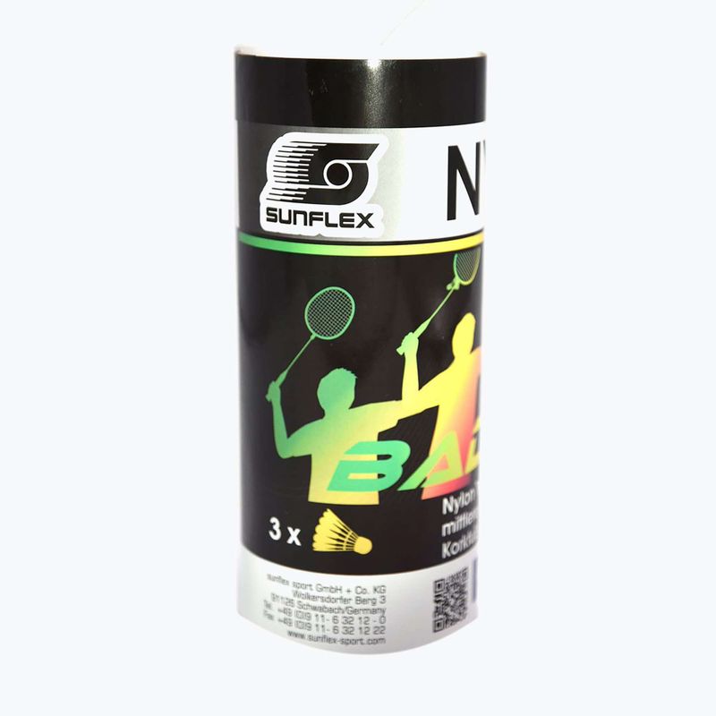 Lotki do badmintona Sunflex Nylon 3XY 3 szt. żółte 53559 5