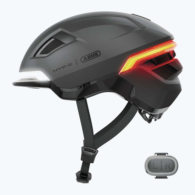Kask rowerowy z kierunkowskazami ABUS Hyp-E volcano titan 3