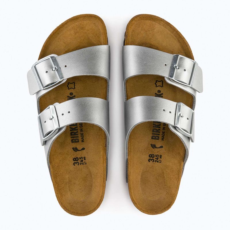 Klapki damskie BIRKENSTOCK Arizona BF Narrow silver 8