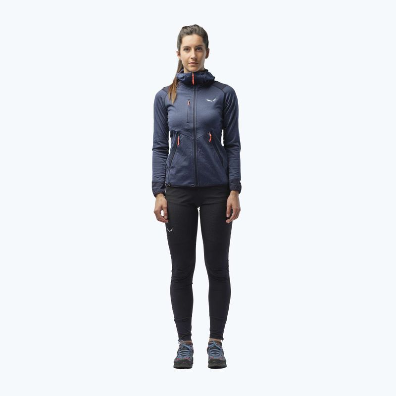 Bluza trekkingowa damska Salewa Agner Hybrid PL/DST FZ Hoody navy blazer melange 2