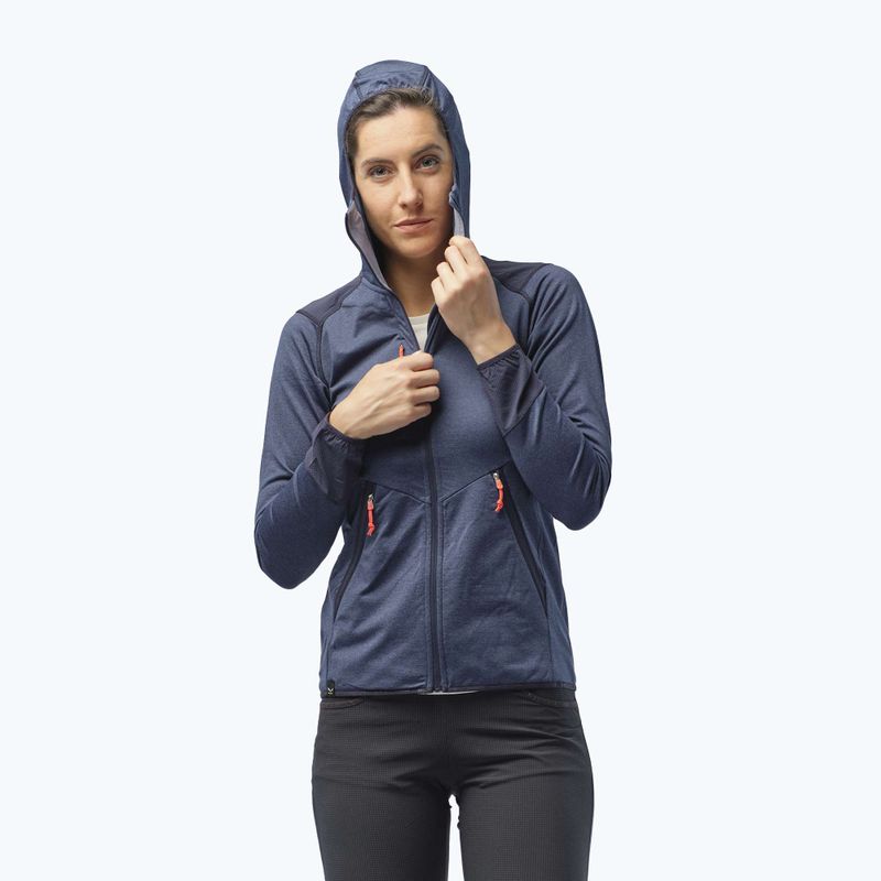 Bluza trekkingowa damska Salewa Agner Hybrid PL/DST FZ Hoody navy blazer melange 5