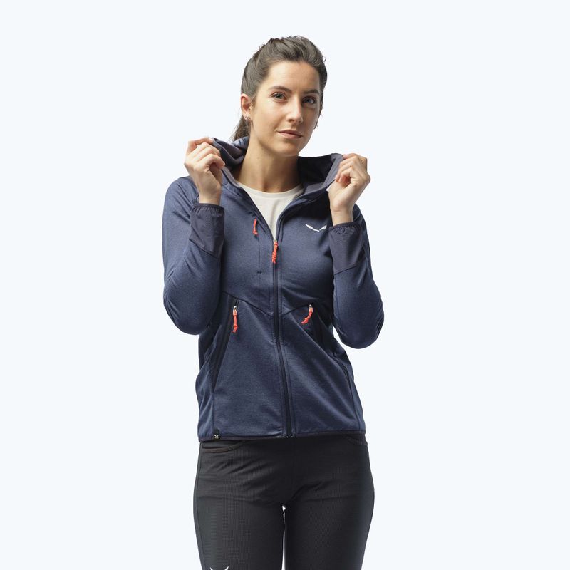 Bluza trekkingowa damska Salewa Agner Hybrid PL/DST FZ Hoody navy blazer melange 8