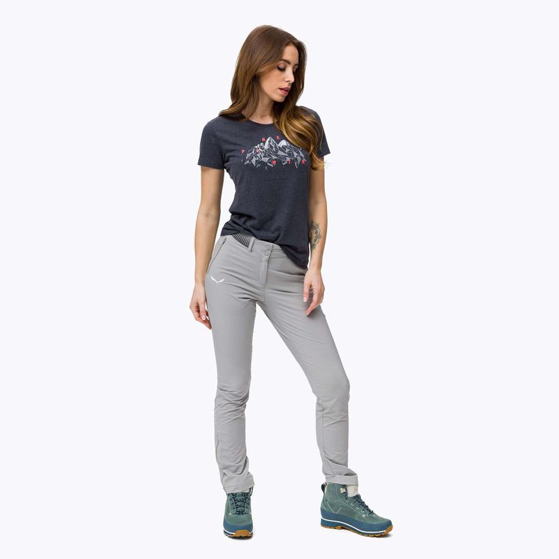 Koszulka trekkingowa damska Salewa Geometric Dry premium navy melange 2