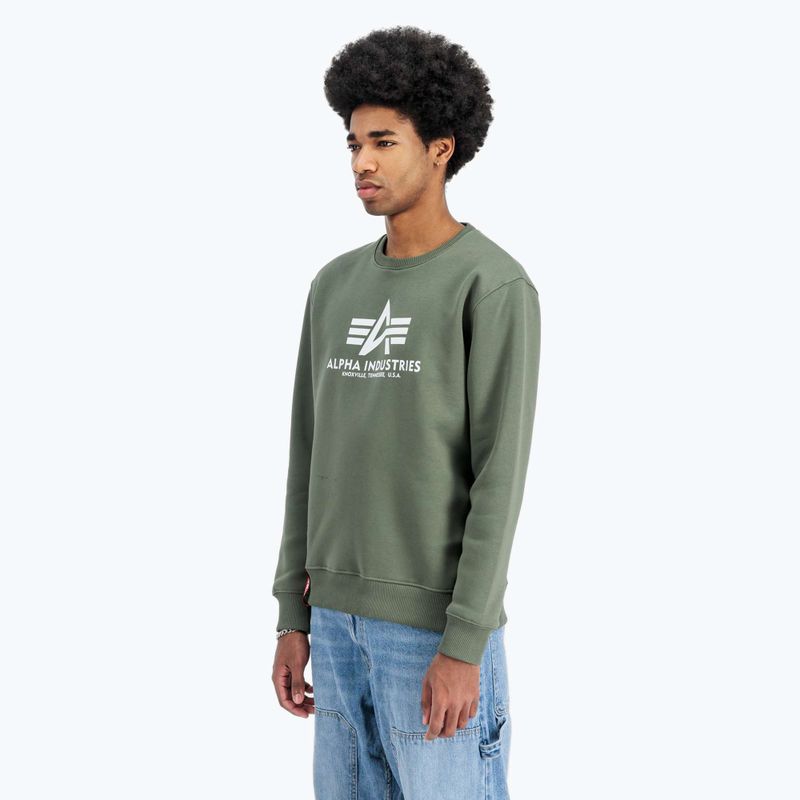 Bluza męska Alpha Industries Basic dark olive 4