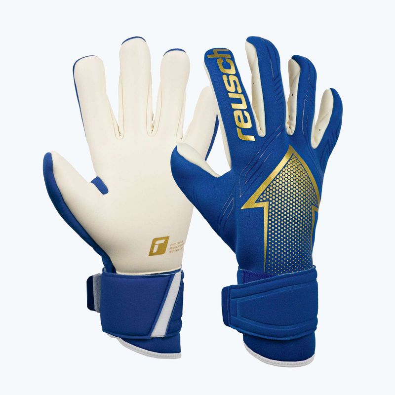 Rękawice bramkarskie Reusch Arrow Gold X true blue/gold 5