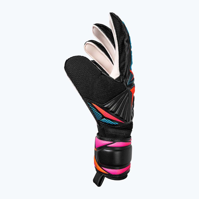Rękawice bramkarskie Reusch Attrakt Solid black/aqua blue/shocking orange 4