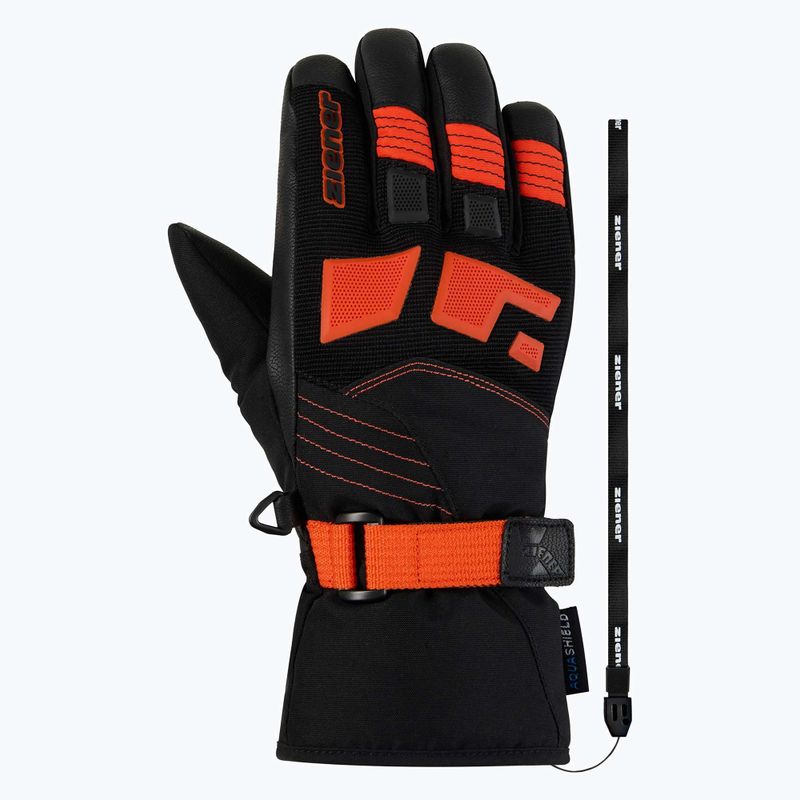 Rękawice narciarskie dziecięce ZIENER Lukian-Z AS black/orange red 2