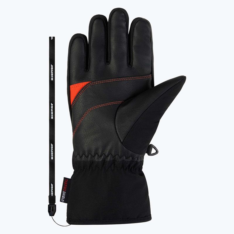 Rękawice narciarskie dziecięce ZIENER Lukian-Z AS black/orange red 3