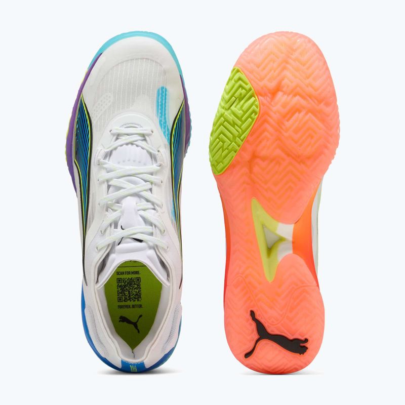 Buty do piłki ręcznej PUMA Accelerate Nitro SQD 4 Game On puma white/glowing red/ultra blue 12
