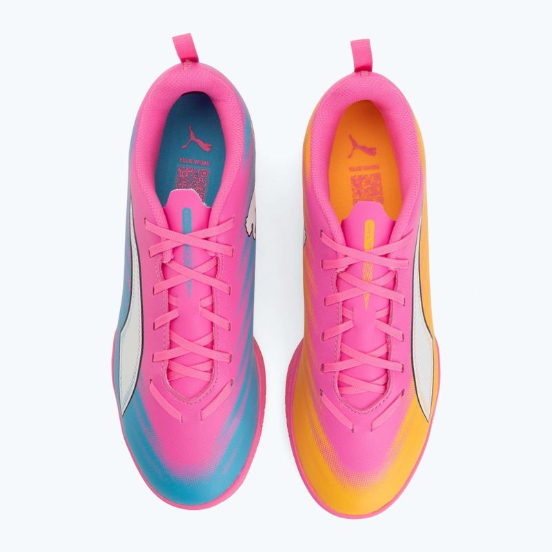 Buty piłkarskie dziecięce PUMA Ultra 6 Play It Jr poison pink/puma wht/sun stream/bright aqua/puma blk 5