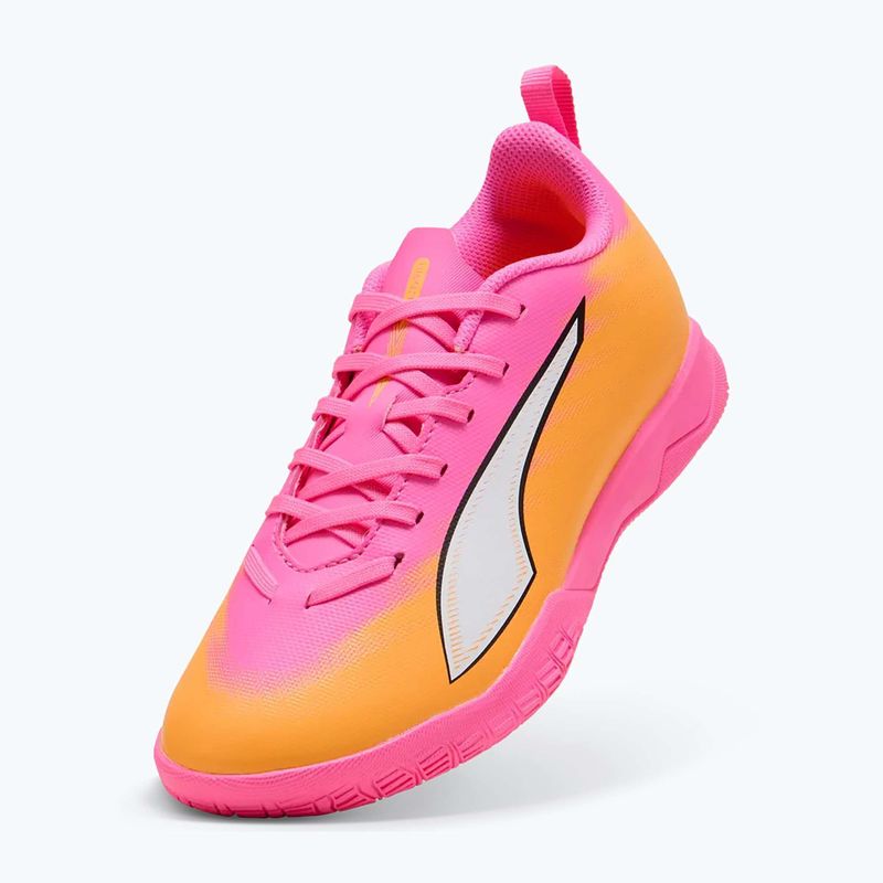 Buty piłkarskie dziecięce PUMA Ultra 6 Play It Jr poison pink/puma wht/sun stream/bright aqua/puma blk 10