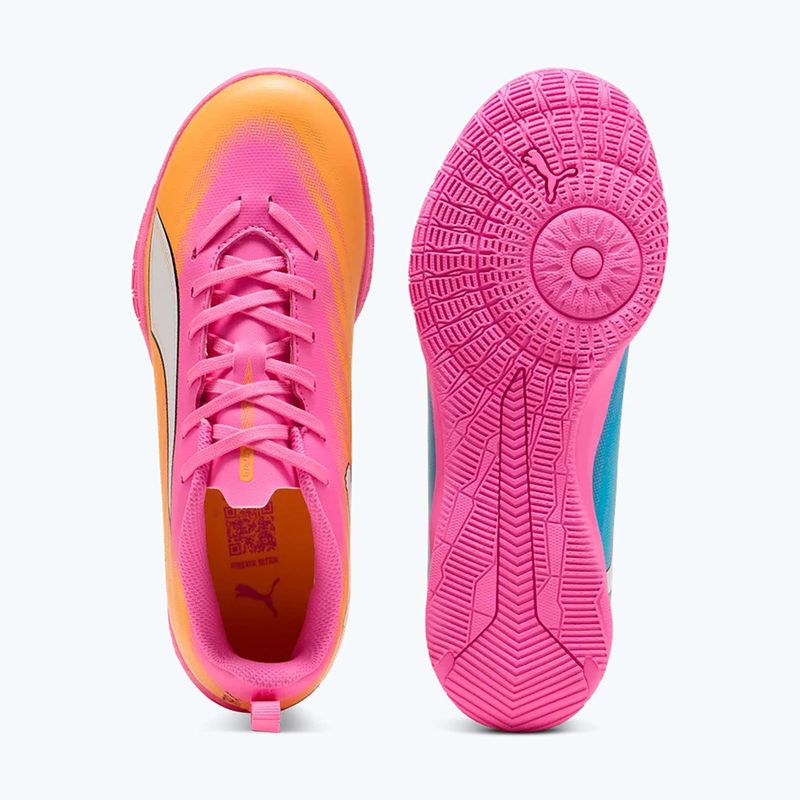 Buty piłkarskie dziecięce PUMA Ultra 6 Play It Jr poison pink/puma wht/sun stream/bright aqua/puma blk 11