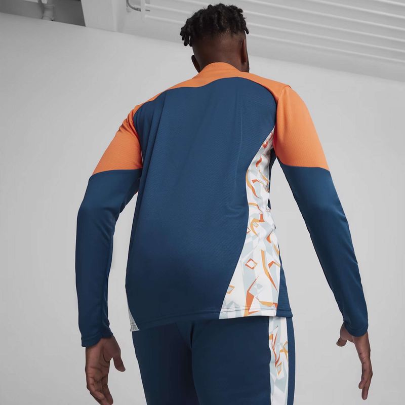Bluza piłkarska męska PUMA Neymar Jr Creativity 1/4 Zip Top ocean tropic/hot heat 4