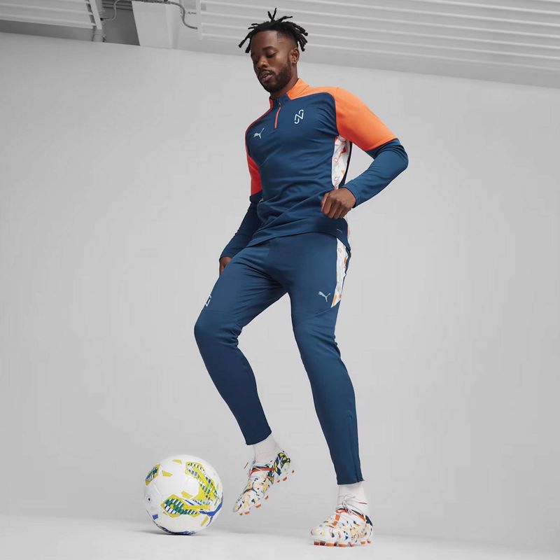 Bluza piłkarska męska PUMA Neymar Jr Creativity 1/4 Zip Top ocean tropic/hot heat 6