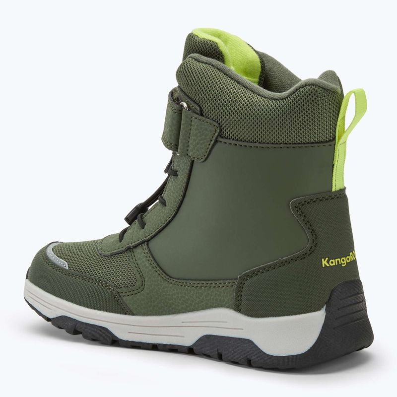 Śniegowce juniorskie KangaROOS K-MJ Edison EV RTX SL olive/limetta dino 3