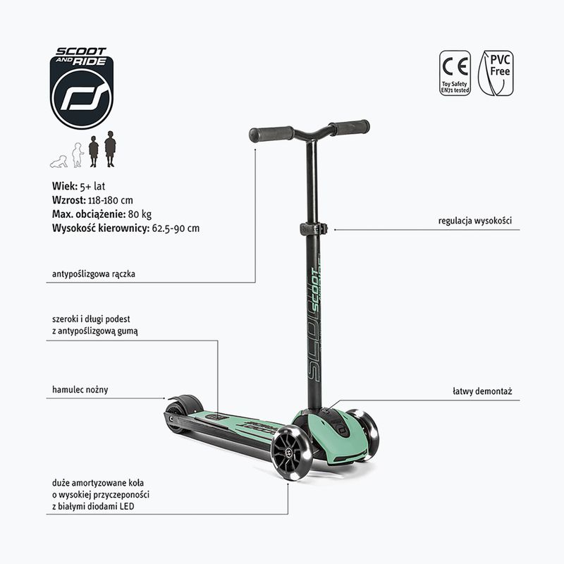 Hulajnoga trójkołowa Scoot & Ride Highwaykick 5 LED forest 2