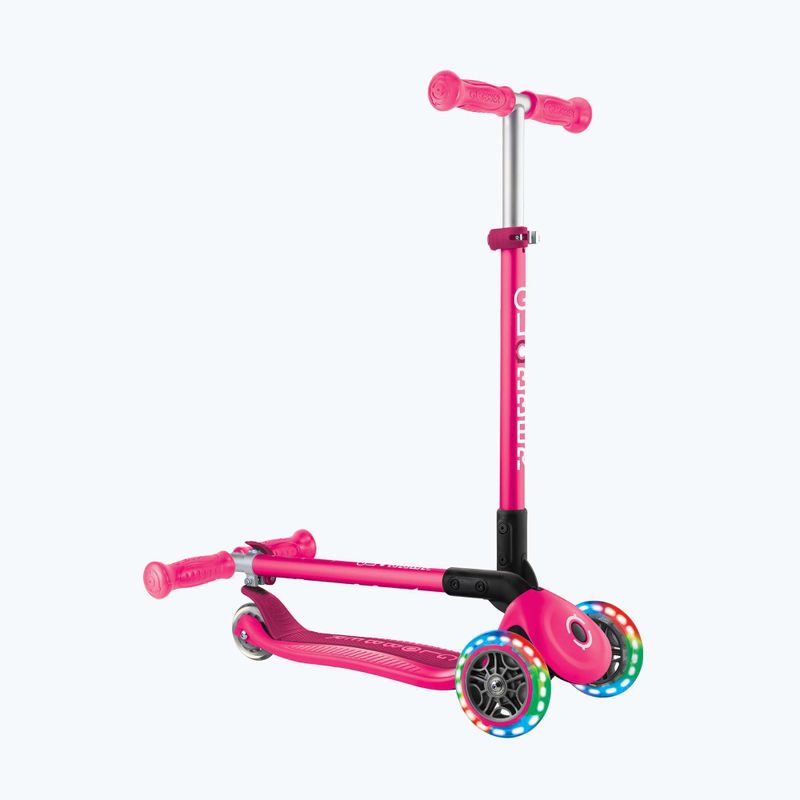 Hulajnoga trójkołowa dziecięca Globber Primo Foldable Lights fuchsia 5
