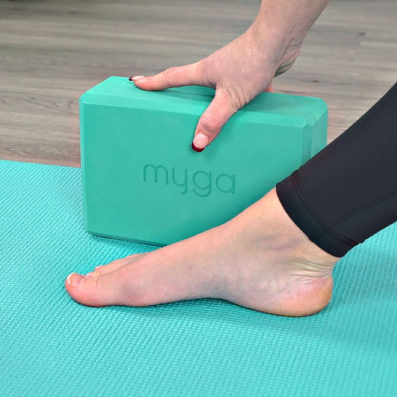 Kostka do jogi Myga Foam Block turkusowy 5
