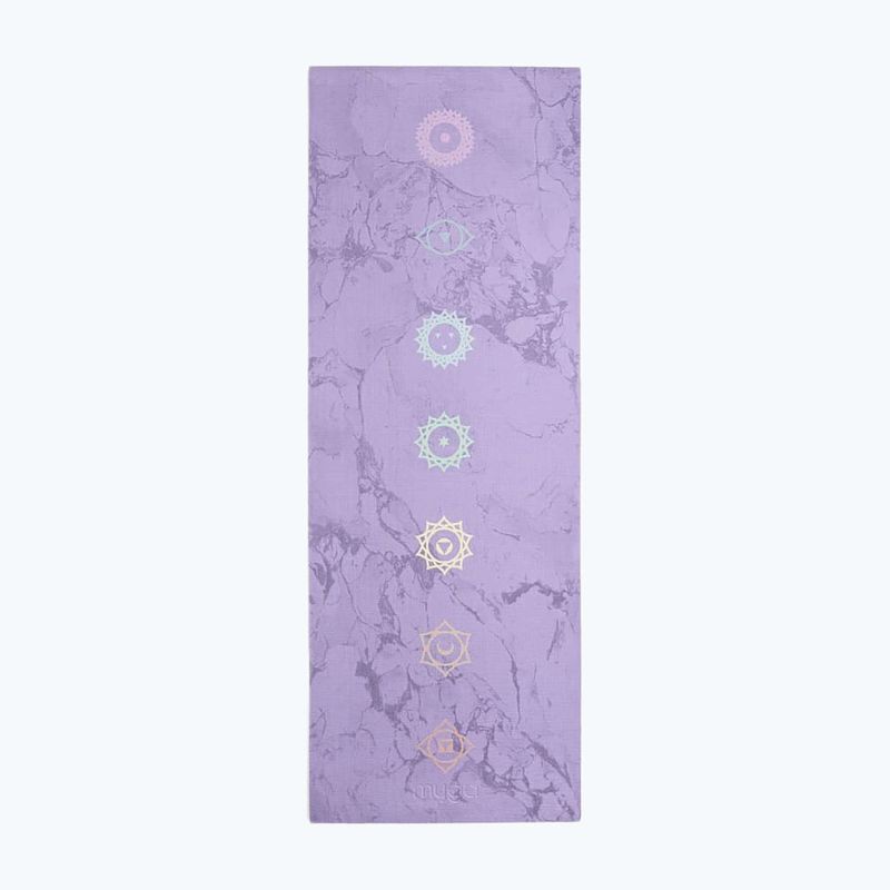 Zestaw do jogi Myga Chakra Yoga Set mata + klocek + pasek fioletowy 4