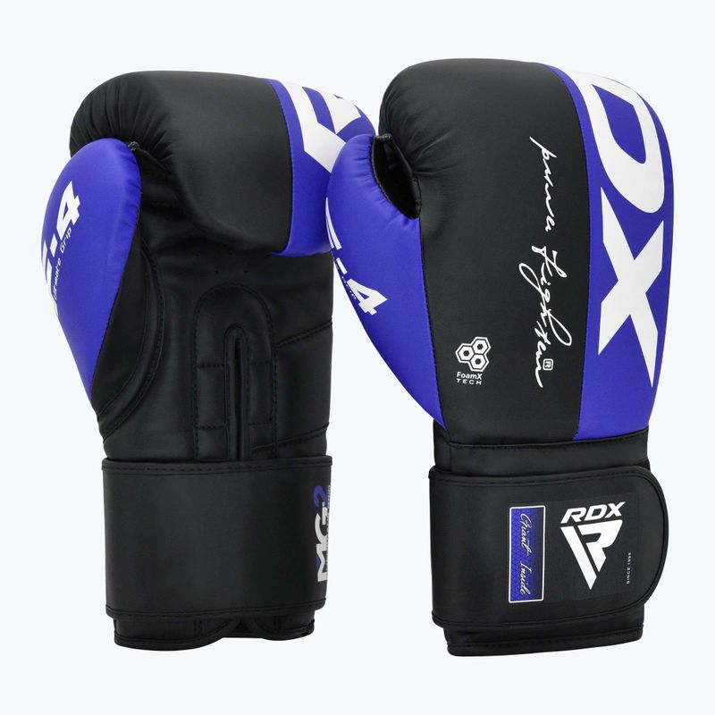Rękawice bokserskie RDX REX F4 blue/black 2