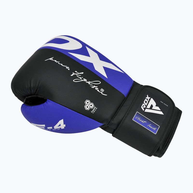 Rękawice bokserskie RDX REX F4 blue/black 3