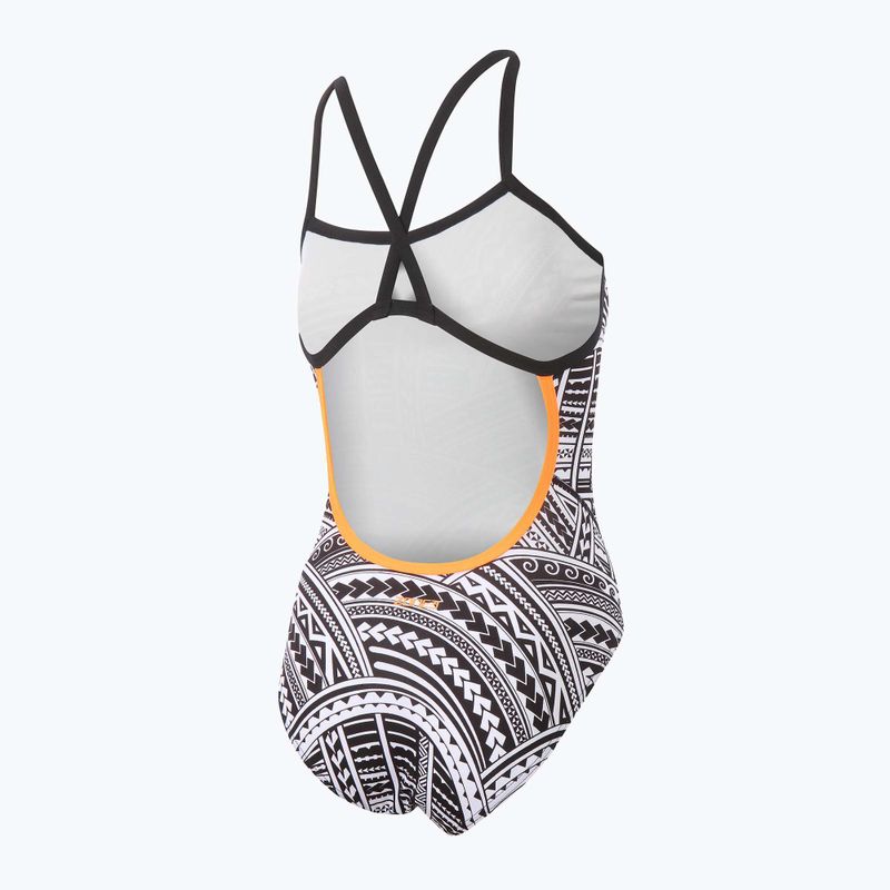 Strój pływacki jednoczęściowy damski ZONE3 Kona Speed Strap Back tribal print/black/ white/orange 5