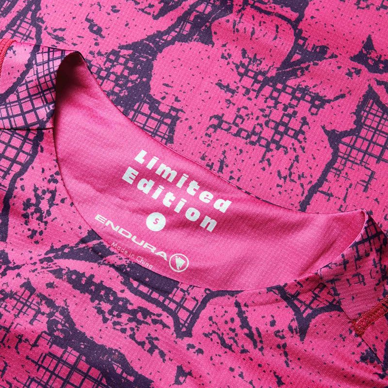 Koszulka rowerowa damska Endura Grid Floral Ltd W pink pop 9