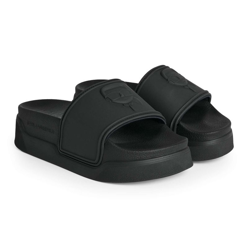 Klapki damskie KARL LAGERFELD Kondominium Nft Relief black rubber 2