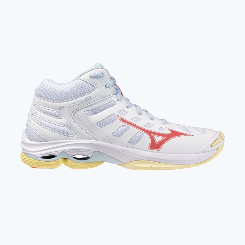 Buty do siatkówki damskie Mizuno Wave Voltage 2 Mid white/calypso coral/pale banan 8