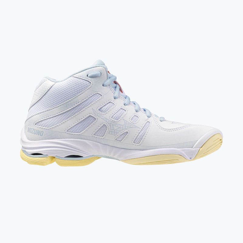 Buty do siatkówki damskie Mizuno Wave Voltage 2 Mid white/calypso coral/pale banan 9