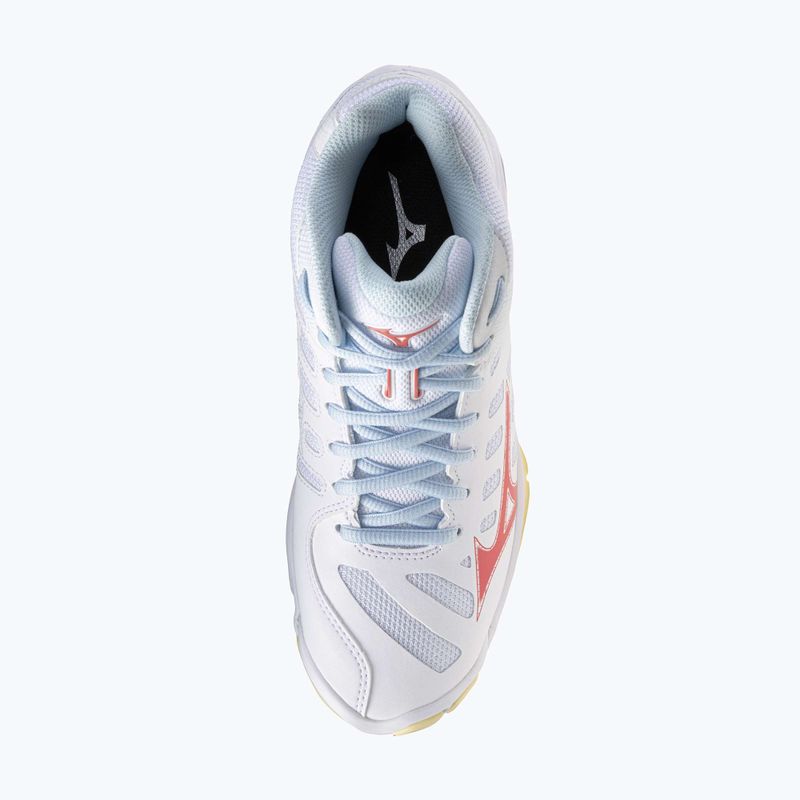 Buty do siatkówki damskie Mizuno Wave Voltage 2 Mid white/calypso coral/pale banan 12