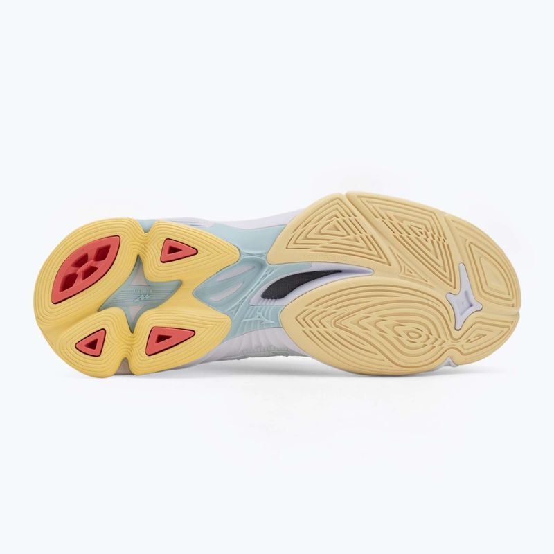Buty do siatkówki damskie Mizuno Wave Voltage 2 Mid white/calypso coral/pale banan 4