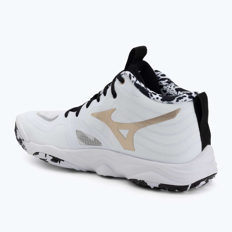 Buty do siatkówki Mizuno Wave Momentum Elite Mid white/black/ge gold 3