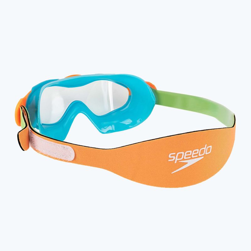 Maska do pływania dziecięca Speedo Biofuse Mask Infant azure blue/fluo green/fluo orange/clear 4
