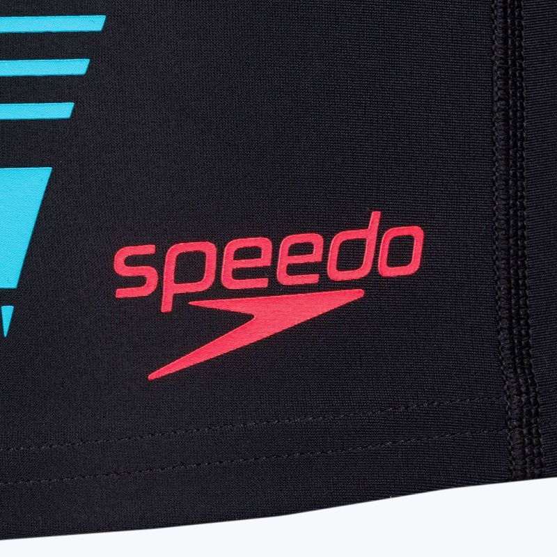 Bokserki pływackie męskie Speedo Tech Print Aquashort black/orange 3