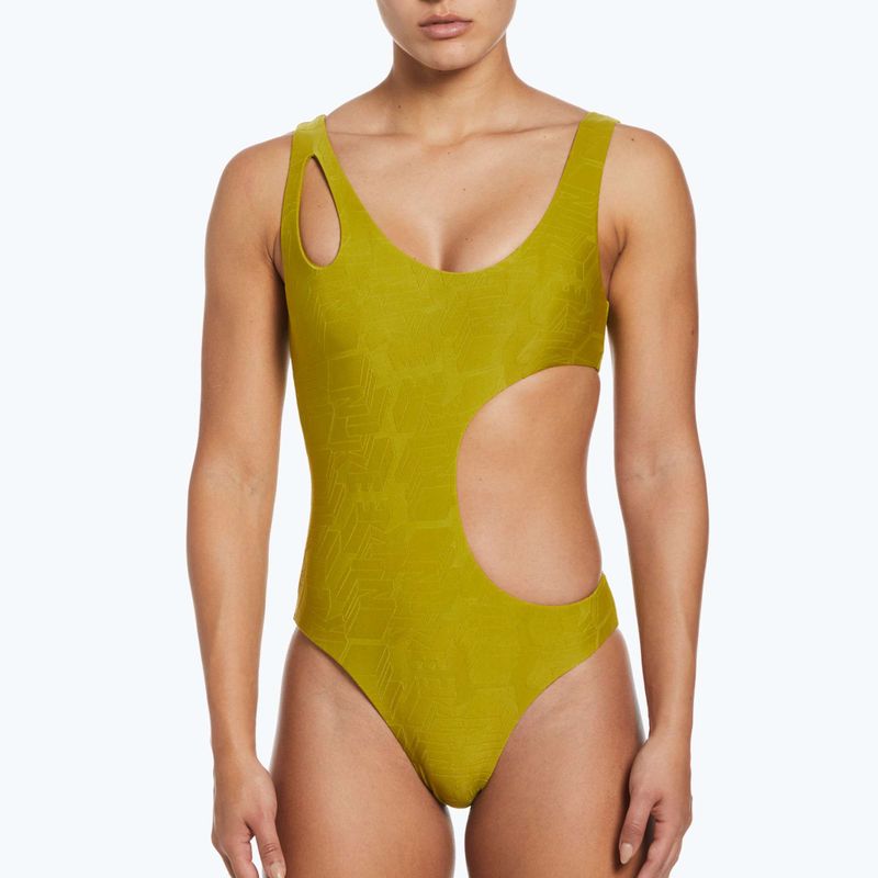 Strój pływacki jednoczęściowy damski Nike Block Texture moss 4