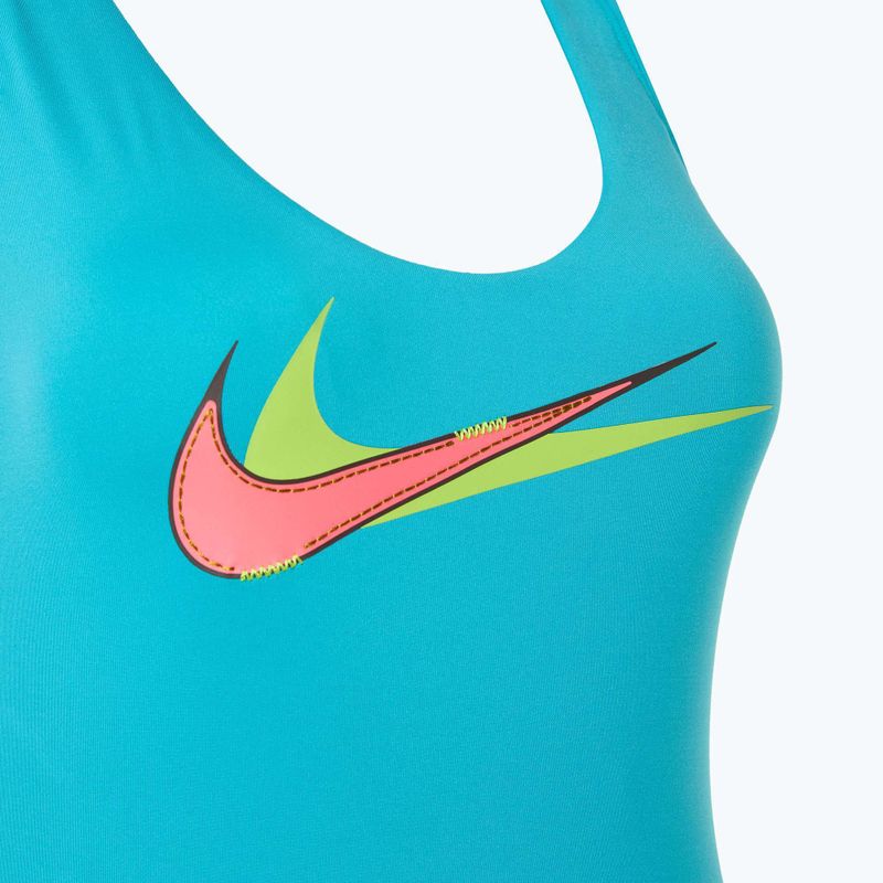 Strój pływacki jednoczęściowy damski Nike Multi Logo Crossback dusty cactus 3